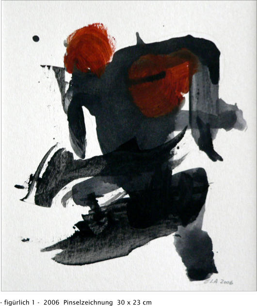 - figürlich 1 -  2006  Pinselzeichnung  30 x 23 cm